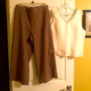 Coldwater Creek Linen & Rayon Crops & Top